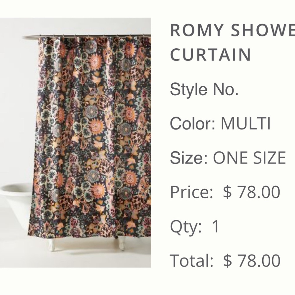Anthropologie Romy Shower Curtain